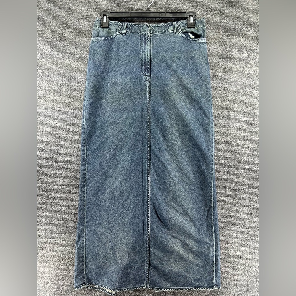 Vtg 90s Mossimo Supply Co Denim Maxi‎ Skirt Sz 10 Modest Grunge Whimsigoth Y2K